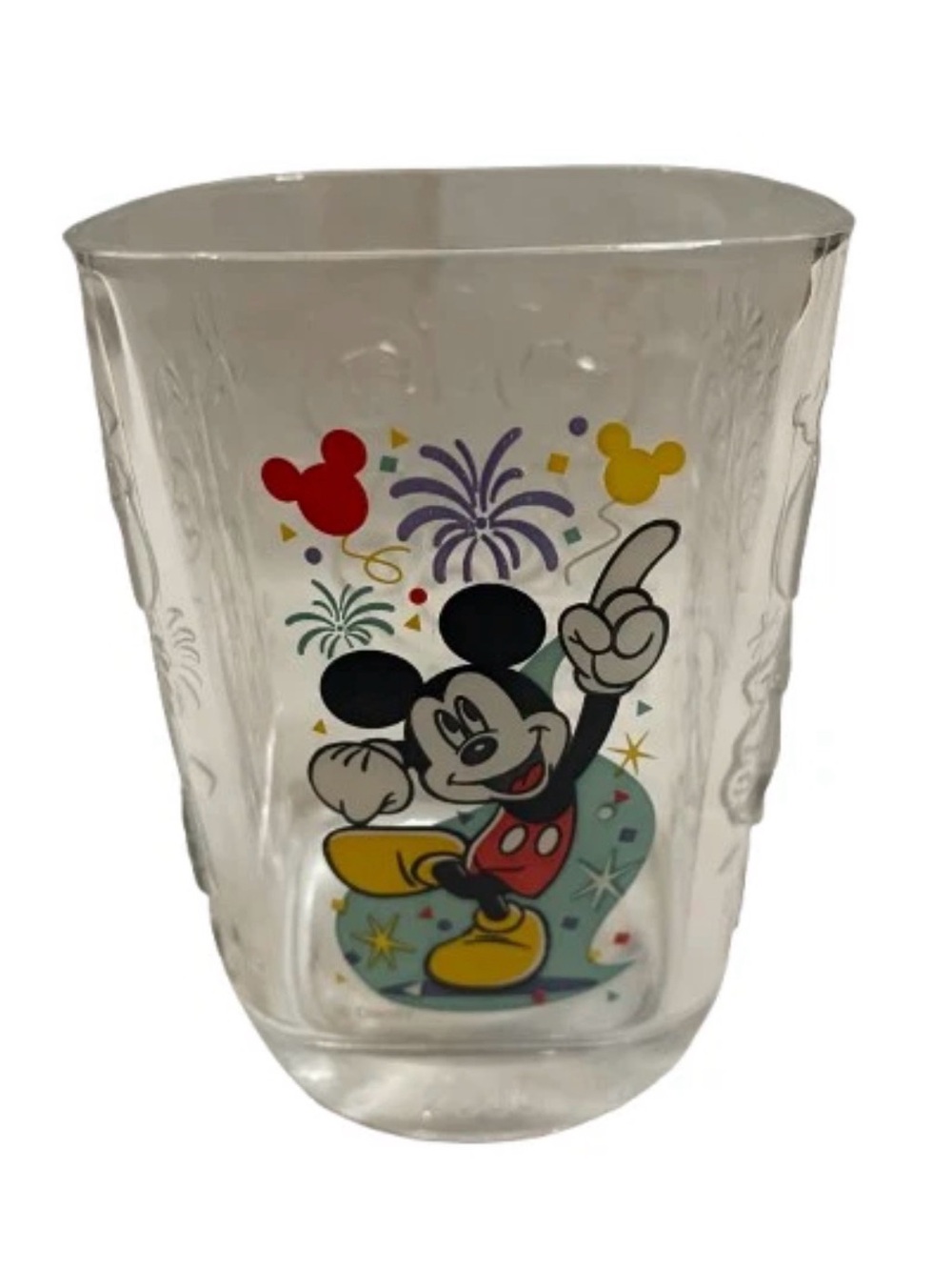 McDonalds Disney Mickey Mouse Glass Cup - Multicolor Good Condition